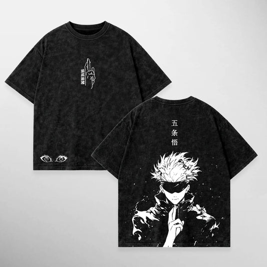Gazzabini Tees Gojo Dark Aura negro lavado