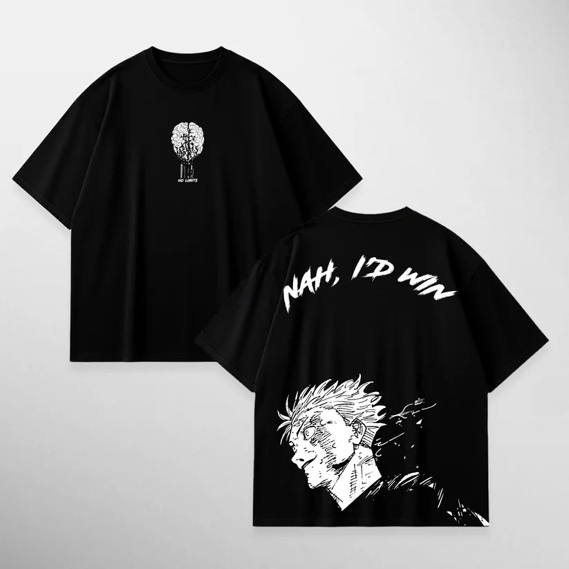 Gazzabini Tees Gojo Nah I'd Win negra