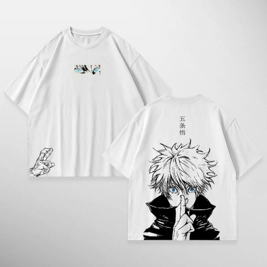 Gazzabini Tees Gojo Six Eyes blanca