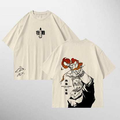 Gazzabini Tees Sukuna King of Curses beige
