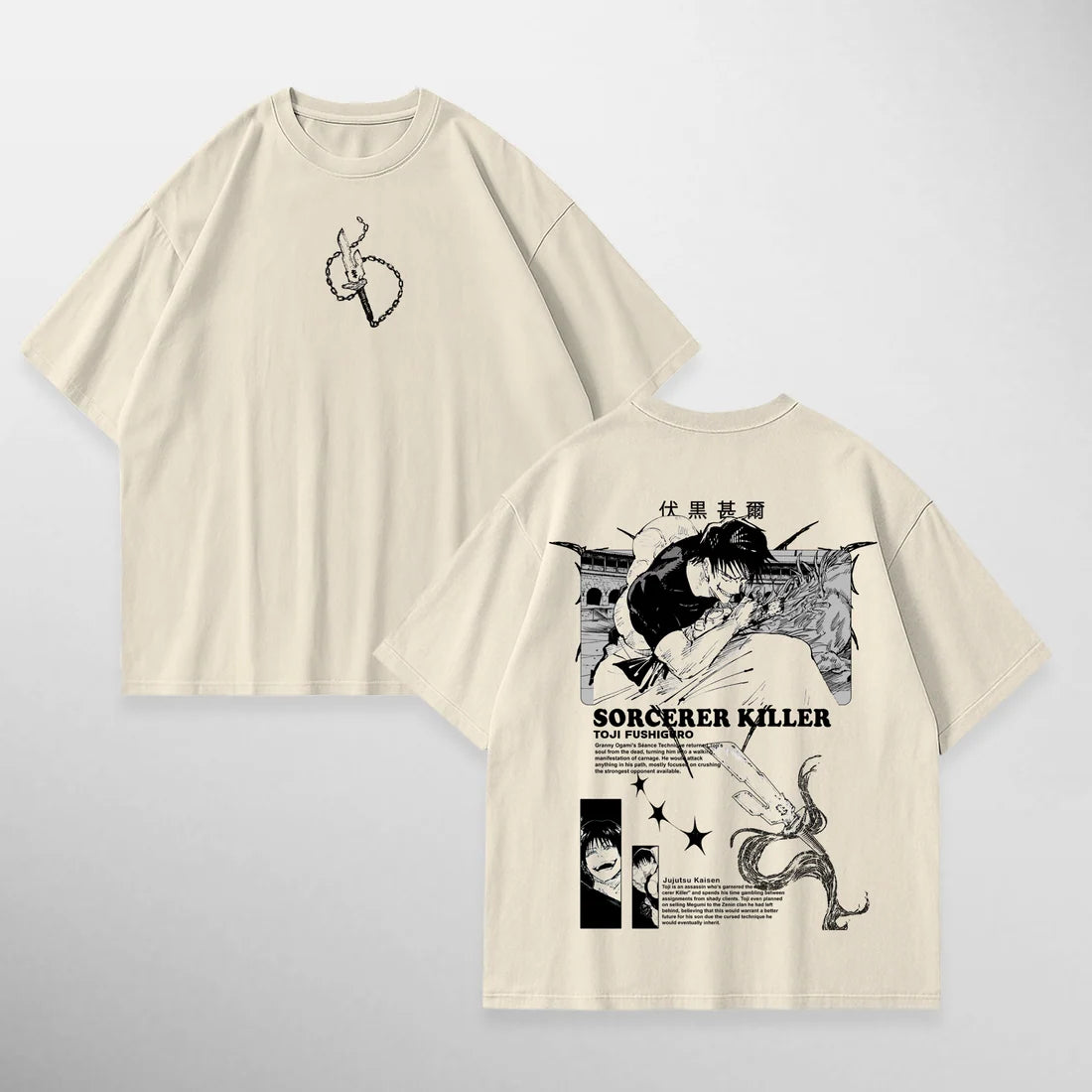 Gazzabini Tees Toji Sorcerer Killer beige